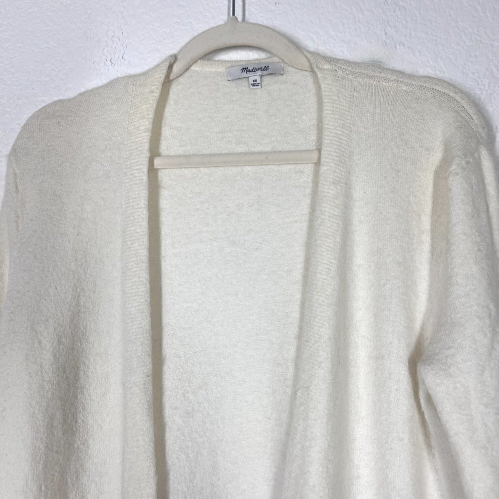 Madewell Cardigan Sweater Open Front Cream Taupe Alpaca XS - Picture 4 of 8